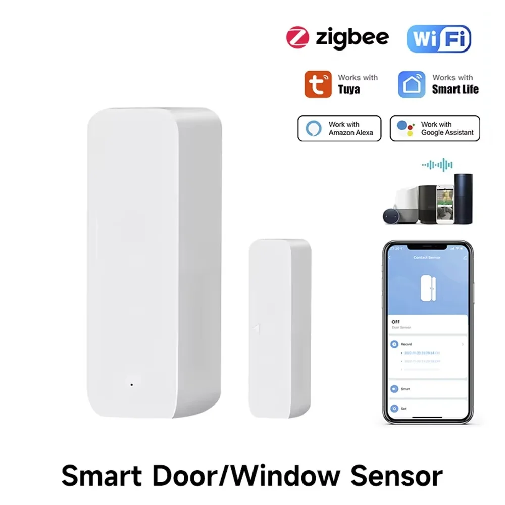 Smart Home Zigbee Gateway - Tuya Zigbee/WiFi Magnetic Door Window Sensor