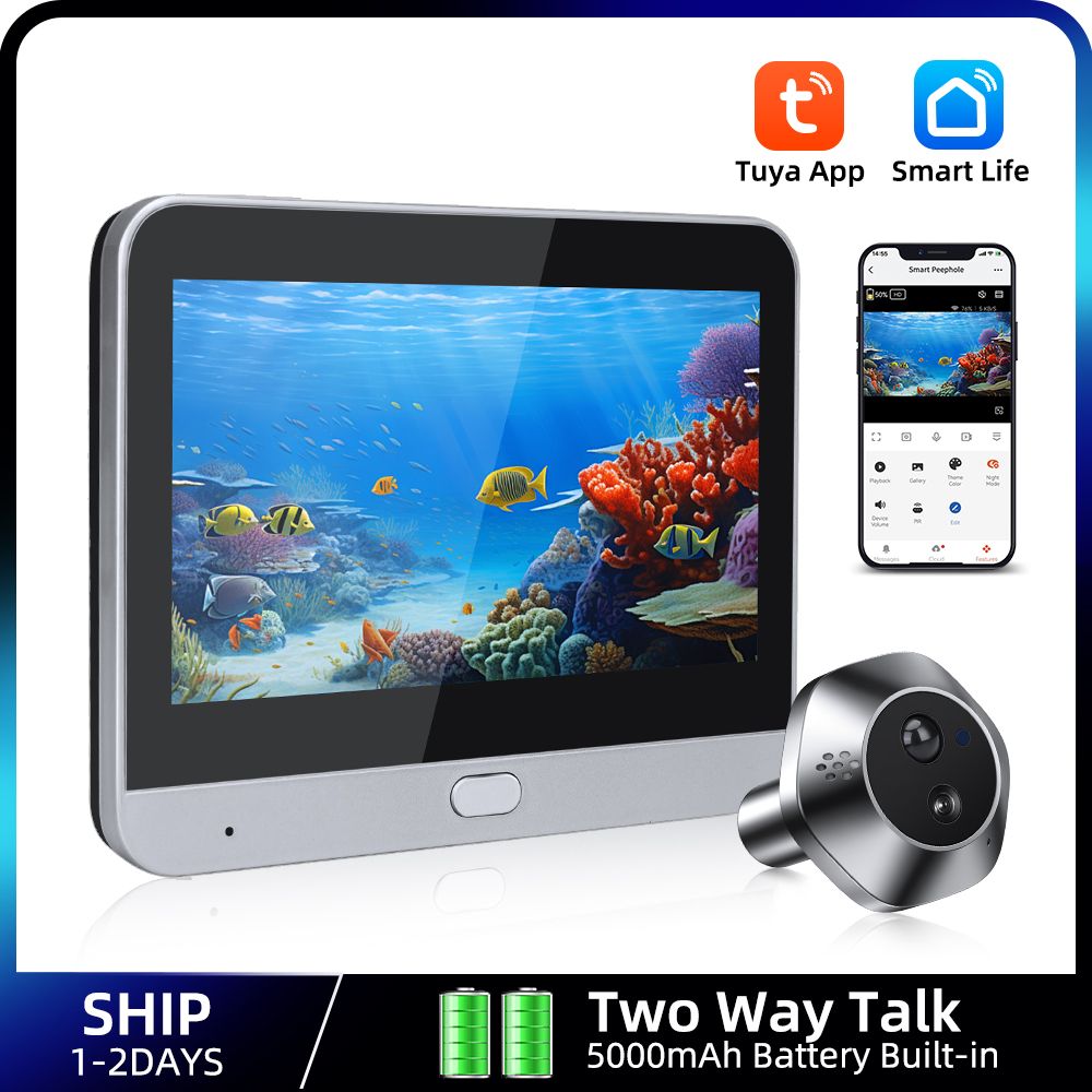 Smart Home Battery Camera - 1080P WiFi Peephole Tuya Smart Peephole