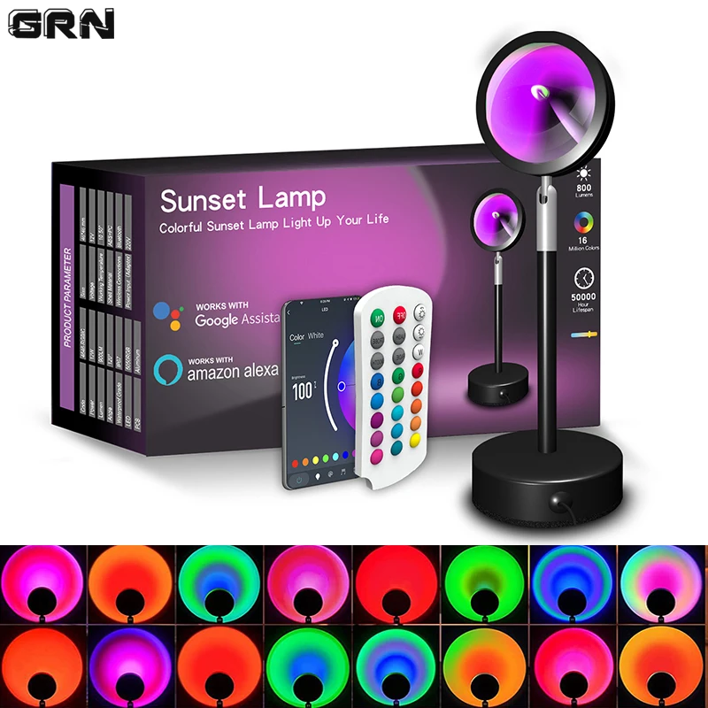 Smart LED Sunset Lamp Colorful - Smart Home Network ulasan dan harga