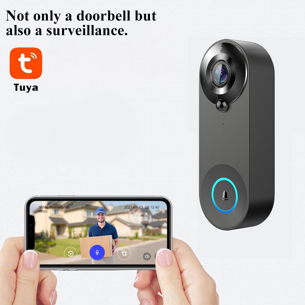 Tuya 1080P Wireless WIFI Doorb - Smart Home Battery Camera ulasan dan harga