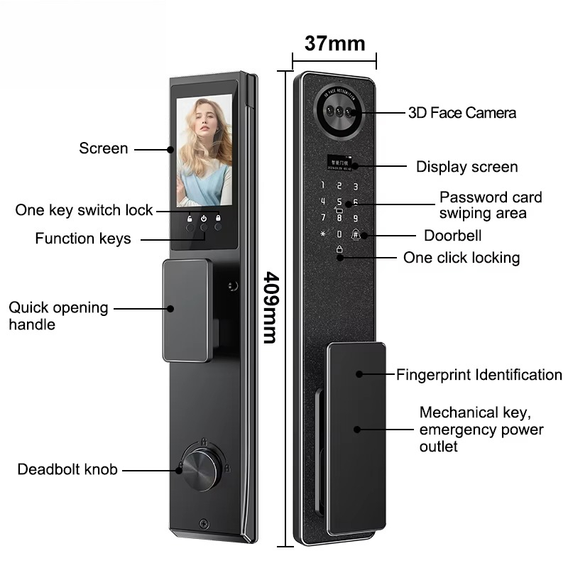 Tuya WiFi Smart Door Lock, Hom - Smart Home In Us ulasan dan harga