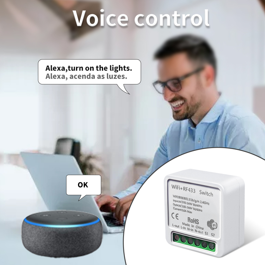 16A/20A Tuya WiFi Smart Switch - Alexa Compatible Bulb ulasan dan harga