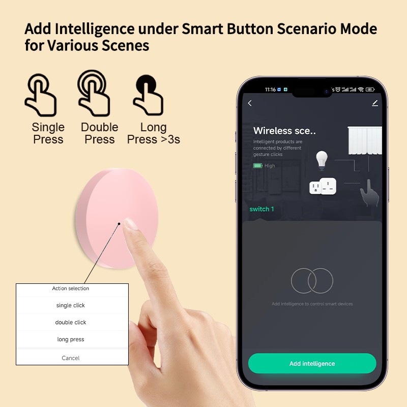 ZigBee Smart Wireless Button S - Smart Home Voice Assistant ulasan dan harga