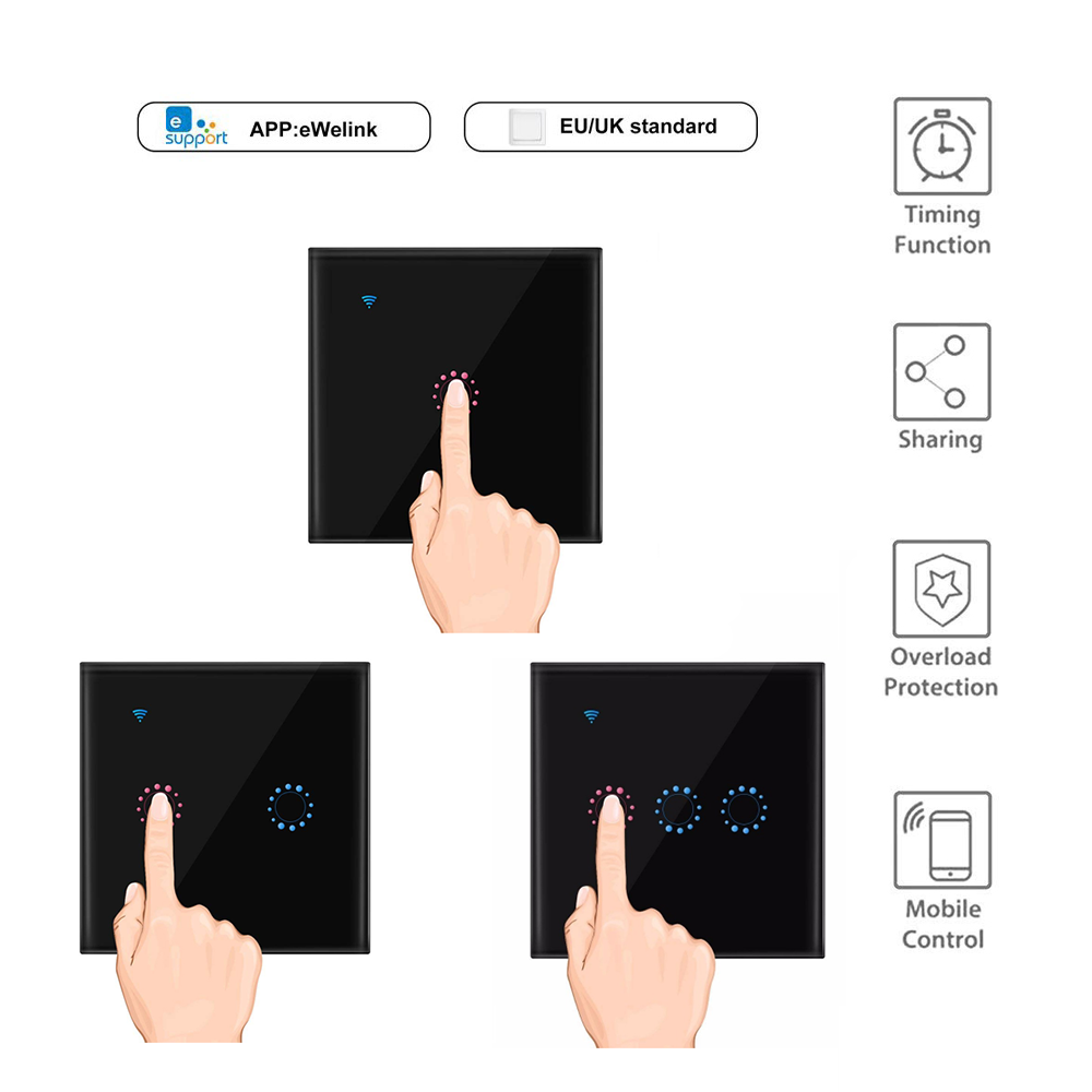 WiFi Smart Switch 10A 2200W/Ga - Smart Home Lighting Control ulasan dan harga