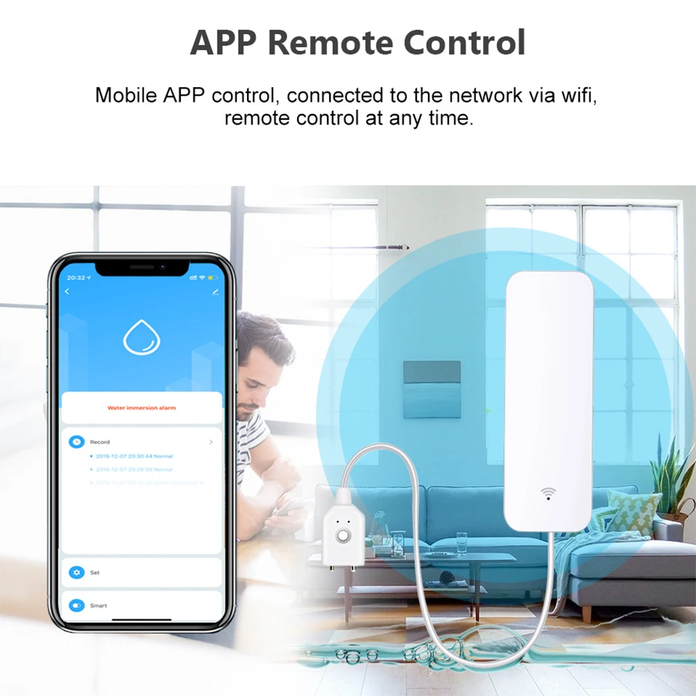 Tuya WiFi Zigbee Water Sensor  - Smart Home Network ulasan dan harga