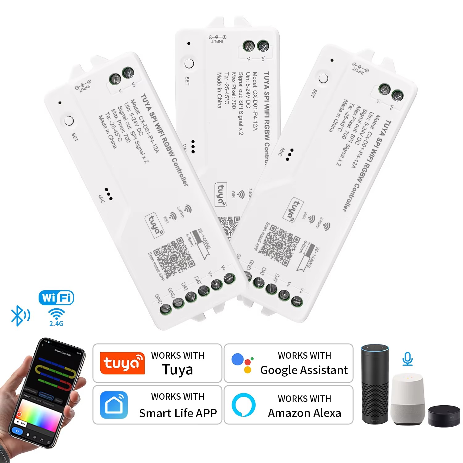 Tuya Wifi LED SPI RGBIC RGBWIC - Alexa Compatible Bulb ulasan dan harga