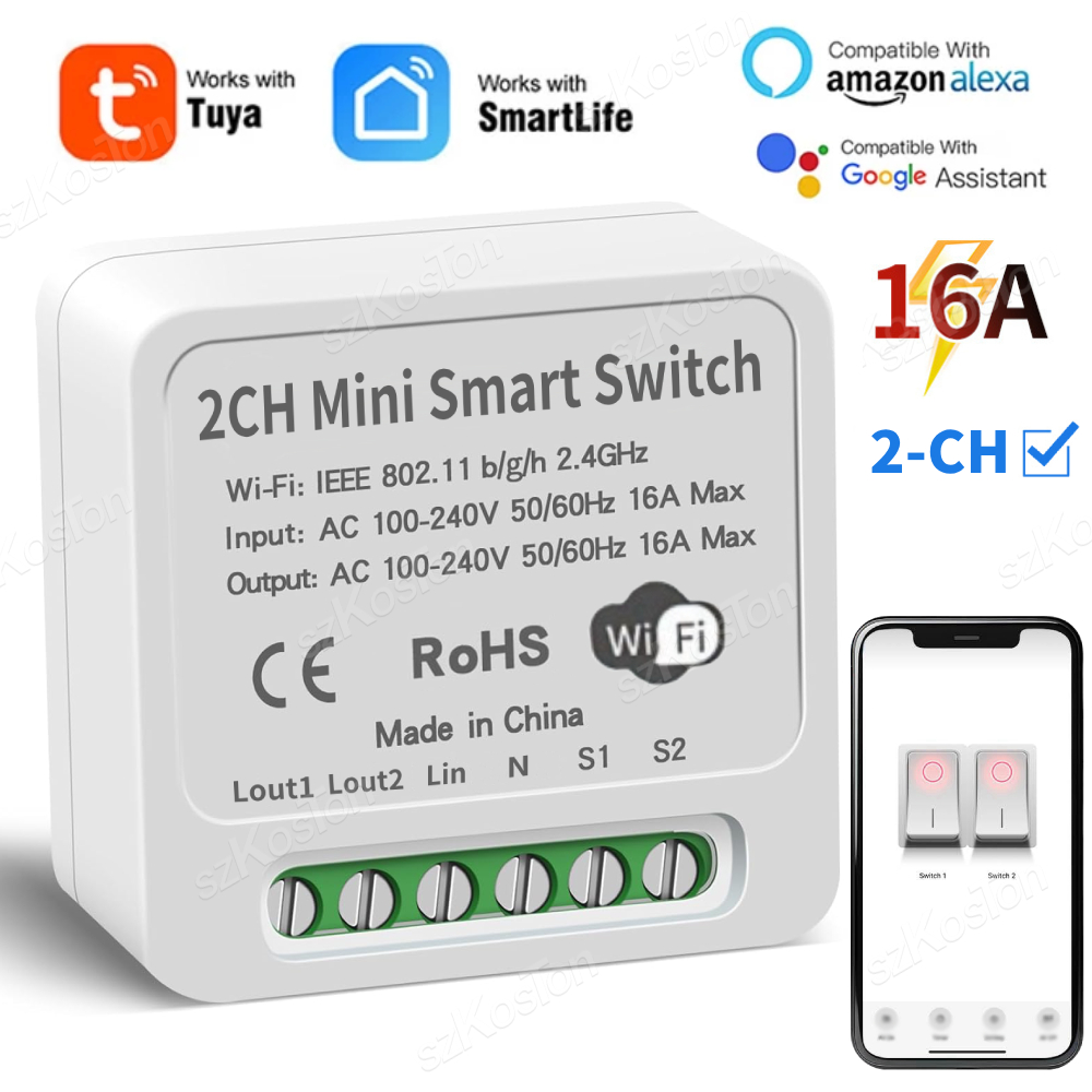 16A Tuya WiFi Smart Switch Mod - Smart Home Lighting Control ulasan dan harga