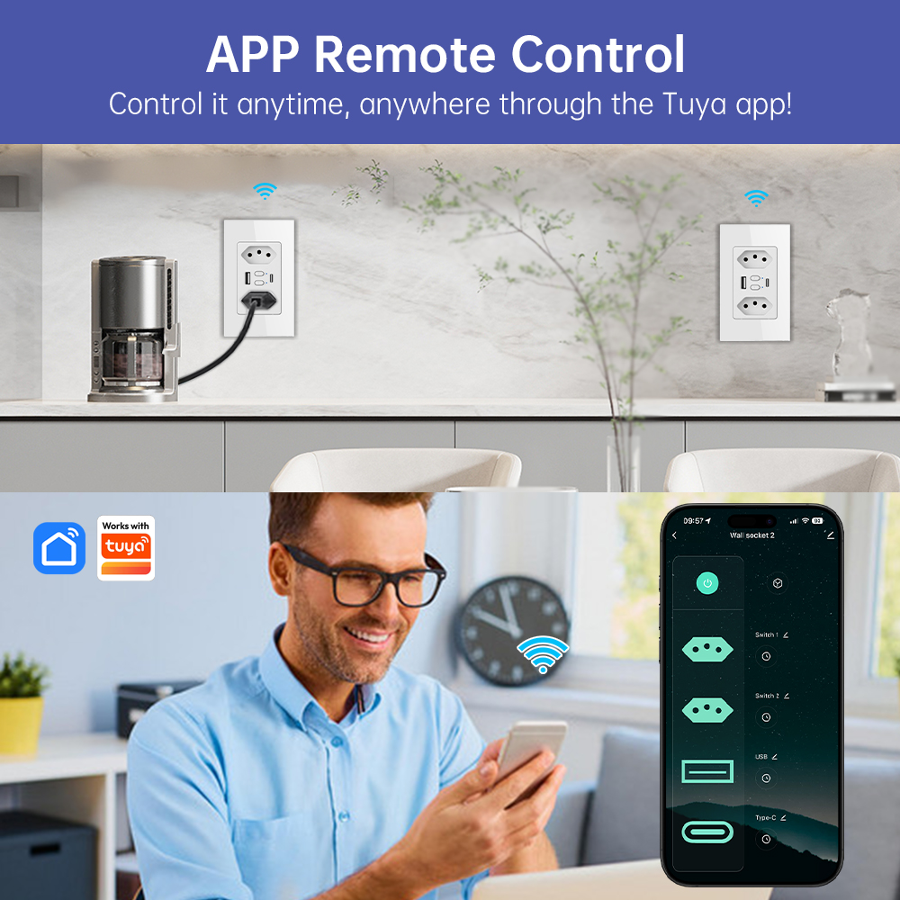 MANHOT Wifi Smart Brazil Socke - Smart Home Network ulasan dan harga