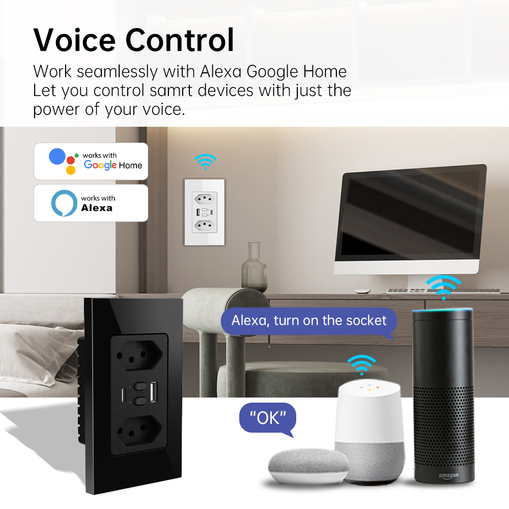 MANHOT Wifi Smart Brazil Socke - Smart Home Network ulasan dan harga