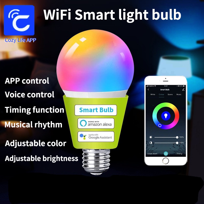 SIXWGH E27 Bulb WiFi 9W Smart  - Alexa Compatible Bulb ulasan dan harga