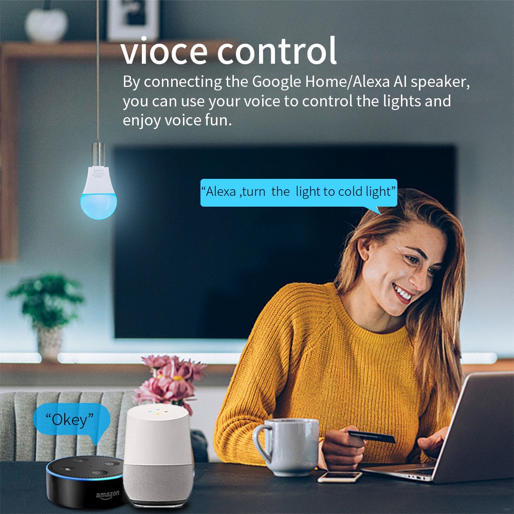 SIXWGH E27 Bulb WiFi 9W Smart  - Alexa Compatible Bulb ulasan dan harga