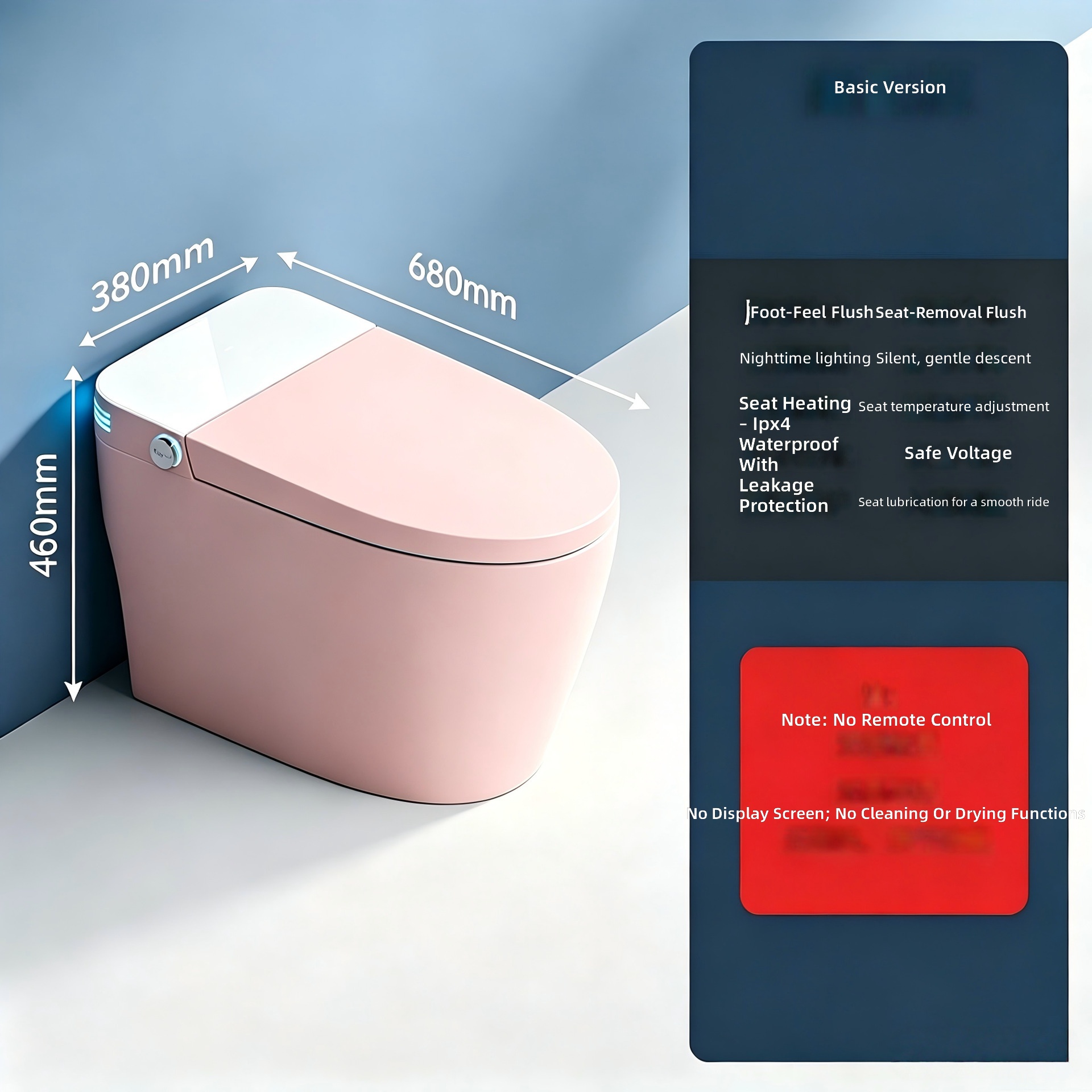 Smart Toilet, Pink, All-in-1 A - Smart Home In Us ulasan dan harga