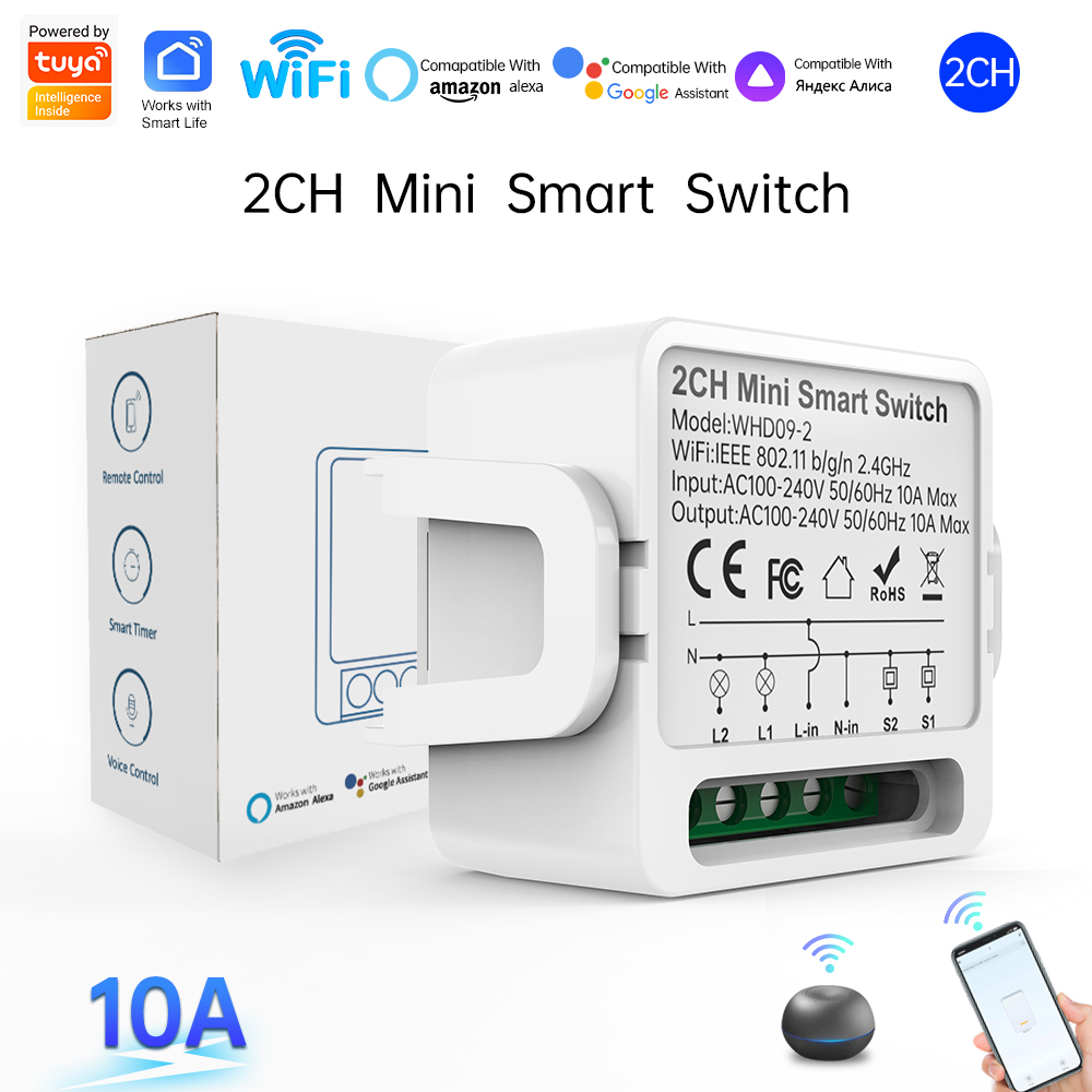 2 Way Tuya Smart Switch 2Gang  - Smart Home Voice Assistant ulasan dan harga